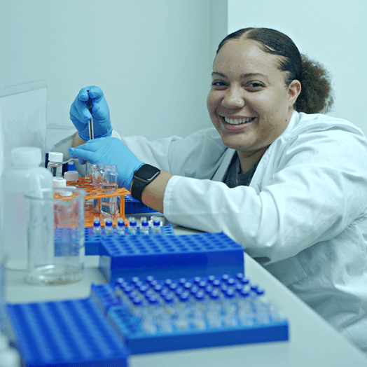 MCS Worker Testing Cannabis in MCS Lab